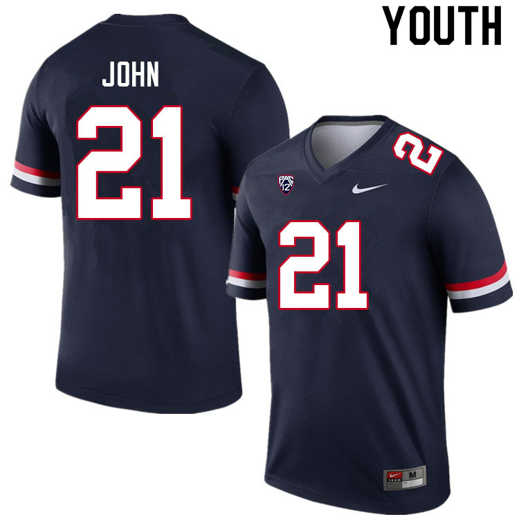 Youth #21 Jalen John Arizona Wildcats College Football Jerseys Sale-Navy - Click Image to Close